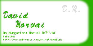 david morvai business card